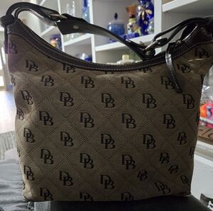 Dooney & Bourke Monogram Hobo Brown Bag, Very Clean, 9
